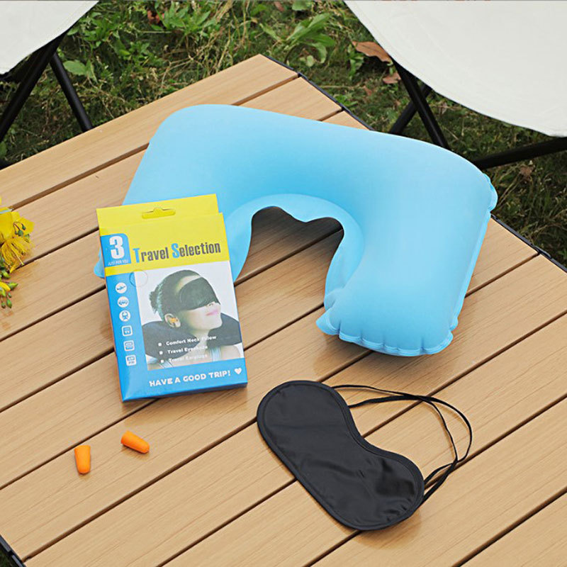 3in1 Travel Selection Travel Set - Comfortable Neck Pillow, Eye Shade Mask, Ear Plugs