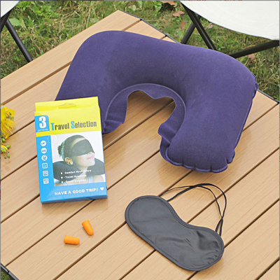 3in1 Travel Selection Travel Set - Comfortable Neck Pillow, Eye Shade Mask, Ear Plugs