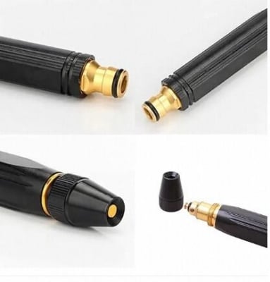 Picture of metal body nogel Water Spray Gun Car Wash Nozzle High Pressure Nozzle Water Jet Hose Nozzles Pipe For Gardening, Bike Car Wash Garden Watering Tool Black High Pressure Nozzle