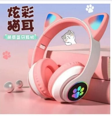Picture of STN28 cat ear luminous Bluetooth headset head-mounted cute wireless live broadcast girl children's headset