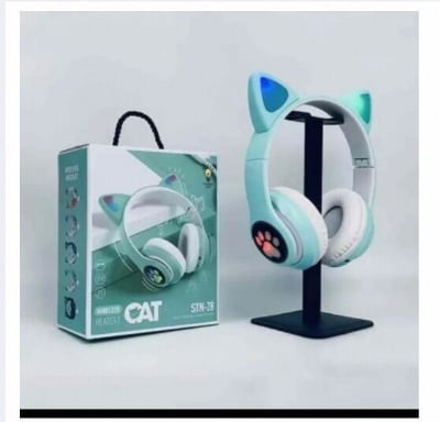 Picture of STN28 cat ear luminous Bluetooth headset head-mounted cute wireless live broadcast girl children's headset