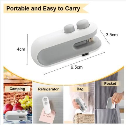 Picture of 2IN1 Mini Sealing Machine USB Rechargable Bag Sealer and Cutter Machine or Mini Hand Press Plastic Sealing USB Rechargeable Sewing Selai Machine, Potato Chip Bag Storage Bag, Plastic Package Food, Clip Bag, Handheld Food Vacuum Heat Seal Machine Tools
