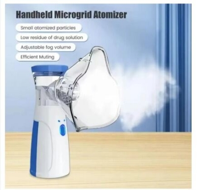Picture of Mesh Nebulizer Portable Machine for Kids & Adults – Rechargeable Handheld Nebulizer with 3 Modes, 2 Masks & Mouthpiece for Home and Travel