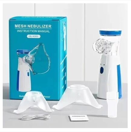 Picture of Mesh Nebulizer Portable Machine for Kids & Adults – Rechargeable Handheld Nebulizer with 3 Modes, 2 Masks & Mouthpiece for Home and Travel