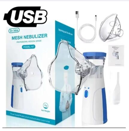 Picture of Mesh Nebulizer Portable Machine for Kids & Adults – Rechargeable Handheld Nebulizer with 3 Modes, 2 Masks & Mouthpiece for Home and Travel