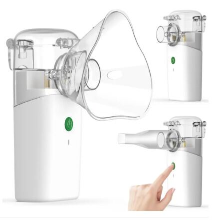 Picture of Mesh Nebulizer Portable Machine for Kids & Adults – Rechargeable Handheld Nebulizer with 3 Modes, 2 Masks & Mouthpiece for Home and Travel