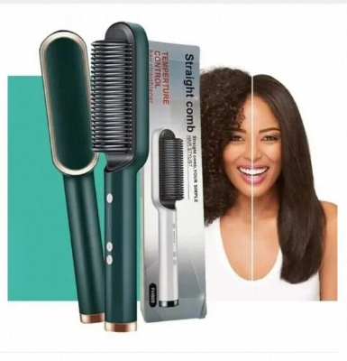 Picture of Professional Brush Hair Straightener Ceramic Electric Straightening Brush Fast Heating Curler Straightener Comb Styler - Hair Straightener - Bix Super Shop