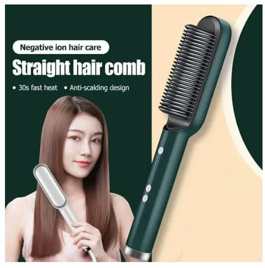Picture of Professional Brush Hair Straightener Ceramic Electric Straightening Brush Fast Heating Curler Straightener Comb Styler - Hair Straightener - Bix Super Shop