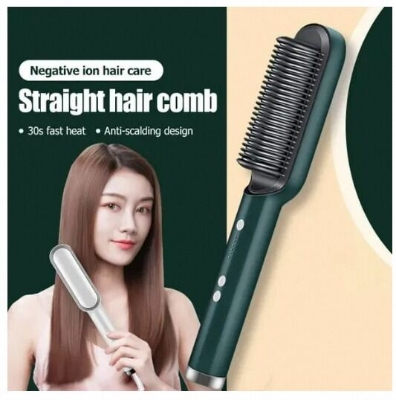 Picture of Professional Brush Hair Straightener Ceramic Electric Straightening Brush Fast Heating Curler Straightener Comb Styler - Hair Straightener - Bix Super Shop