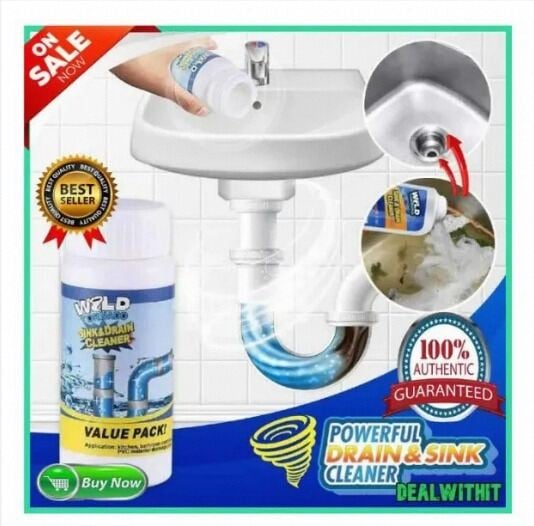 Picture of Kitchen Sink Toilet Drain Cleaner Block Unblock Powder Pipeline Clean Unblocker