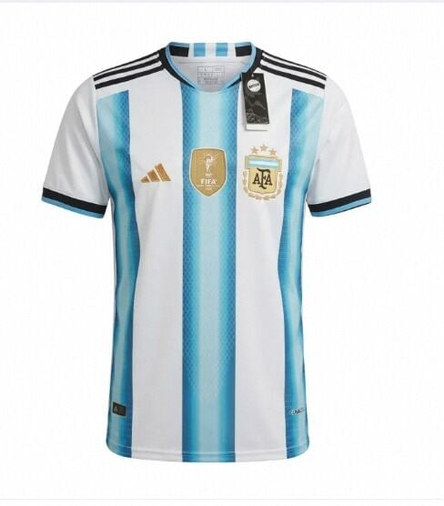 Picture of Argentina Home Kit Jersey - Fan Edition Jersey - Argentina Football Club AFA Kit - Imported From Thiland - Special Fans Version Club Jersey 2025/2026 - Pin Mash Fabrics - Short Sleeve - New Football Jersey - World Cup 2026 Design - Premium