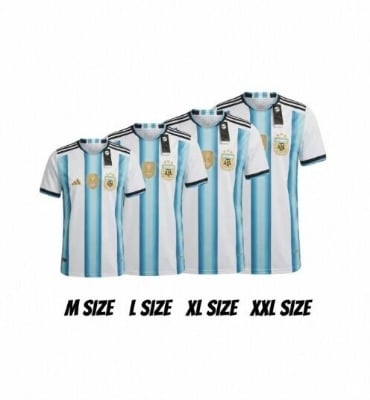 Picture of Argentina Home Kit Jersey - Fan Edition Jersey - Argentina Football Club AFA Kit - Imported From Thiland - Special Fans Version Club Jersey 2025/2026 - Pin Mash Fabrics - Short Sleeve - New Football Jersey - World Cup 2026 Design - Premium