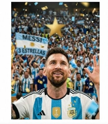 Picture of Argentina Home Kit Jersey - Fan Edition Jersey - Argentina Football Club AFA Kit - Imported From Thiland - Special Fans Version Club Jersey 2025/2026 - Pin Mash Fabrics - Short Sleeve - New Football Jersey - World Cup 2026 Design - Premium