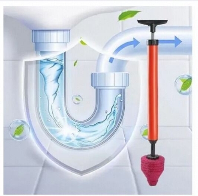 Picture of High Pressure Toilet Unblock Shot Toilet Plunger Drain Clog Remover, Toilet Plunger Kit High Pressure Air Drain Clog Remover Plumbing Tool for Bathroom Kitchen Bathtub