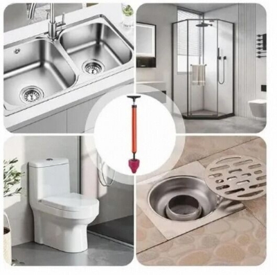 Picture of High Pressure Toilet Unblock Shot Toilet Plunger Drain Clog Remover, Toilet Plunger Kit High Pressure Air Drain Clog Remover Plumbing Tool for Bathroom Kitchen Bathtub