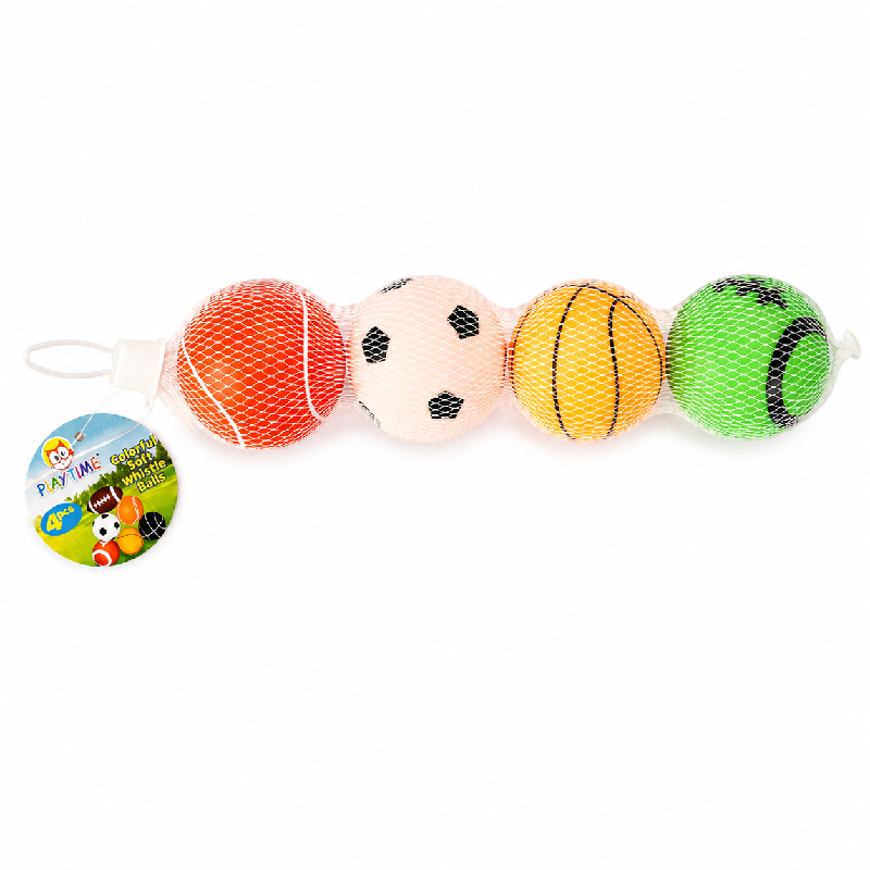 Picture of Playtime Colorful Soft Whistle balls 4 Pcs Set