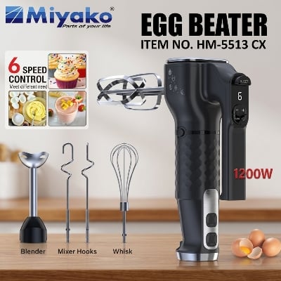 Picture of Miyako 1200W Hand Mixer-Blender Combo Egg Beater (HM-5513CX)
