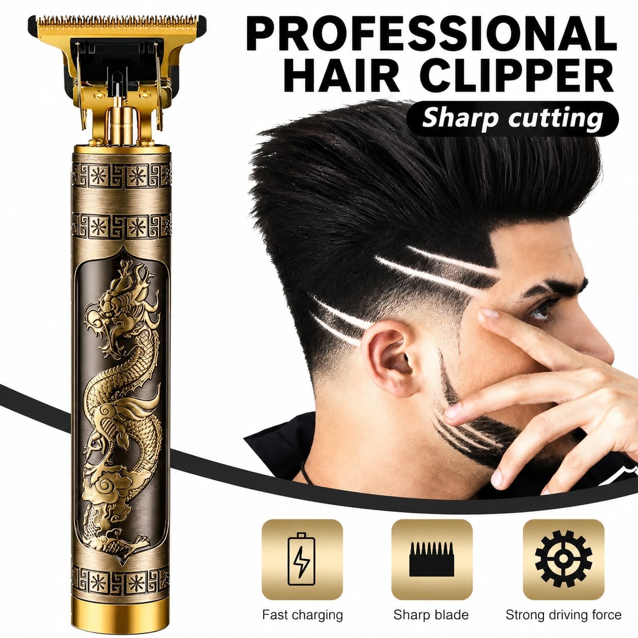 Picture of VINTAGE T9 Professional Dragon Edition USB Rechargeable Hair & Beard Trimmer