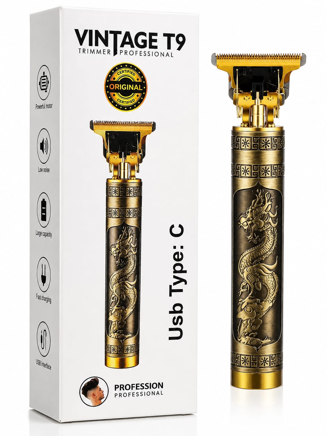 Picture of VINTAGE T9 Professional Dragon Edition USB Rechargeable Hair & Beard Trimmer