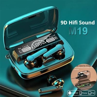 Picture of M19 Earbuds TWS Earphone Intelligente Touch Control Wireless Bluetooth 5.1 Headphones-Black