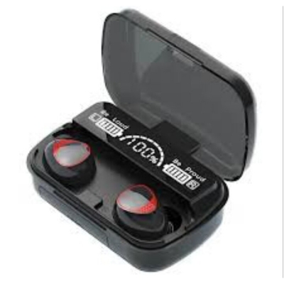 Picture of Black M10 TWS Bluetooth 5.1 Earphone Charging Box Wireless Earbuds, Up To 40 Hours, Mobile-Black