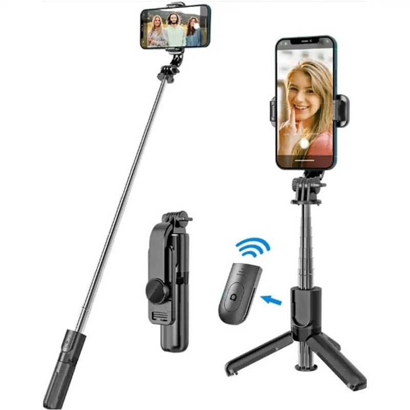 Picture of Stand XT-02 Selfie Stick Bluetooth Tripod Remote Handheld Monopod-Black