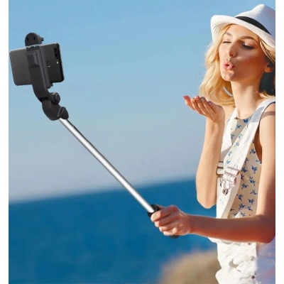 Picture of Stand XT-02 Selfie Stick Bluetooth Tripod Remote Handheld Monopod-Black