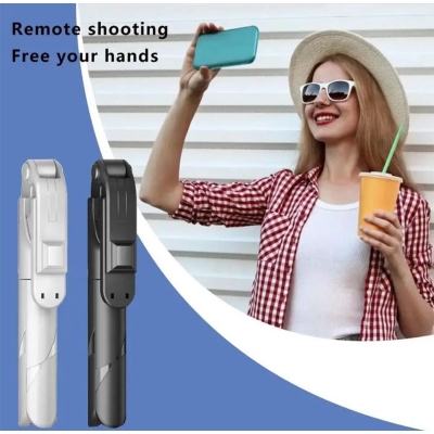Picture of Stand XT-02 Selfie Stick Bluetooth Tripod Remote Handheld Monopod-Black