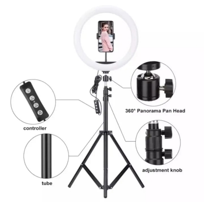 Picture of 12.inches Ring Light Photo Studio Camera, Video lamp with Tripod for Smartphone-Black