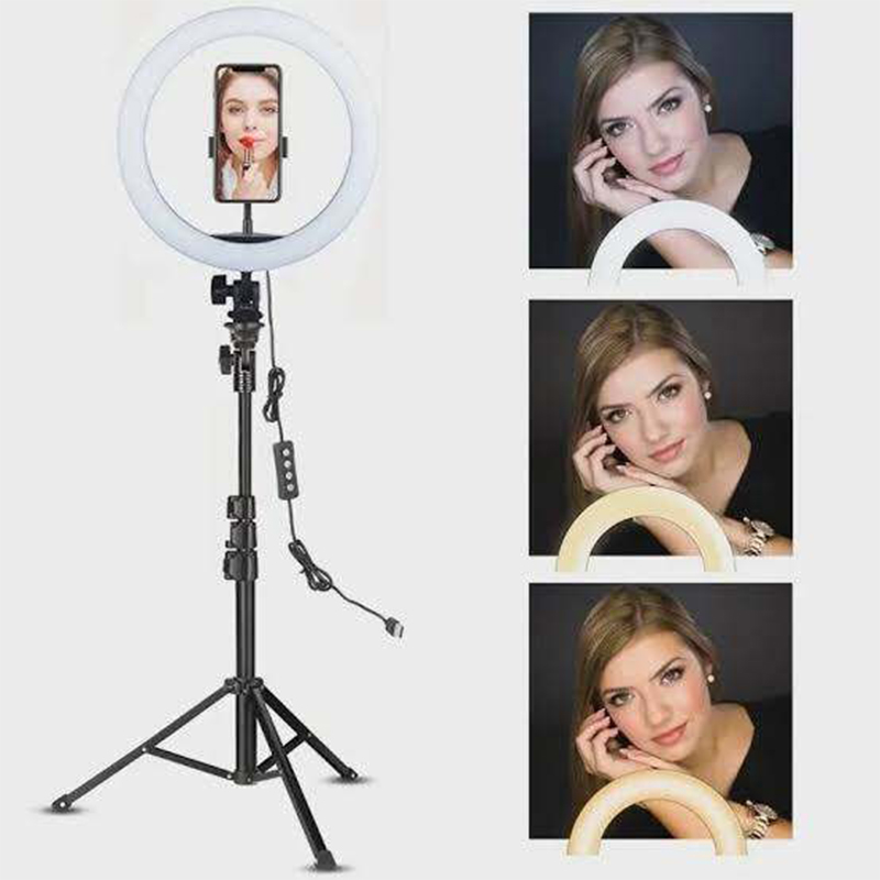 Picture of 12.inches Ring Light Photo Studio Camera, Video lamp with Tripod for Smartphone-Black