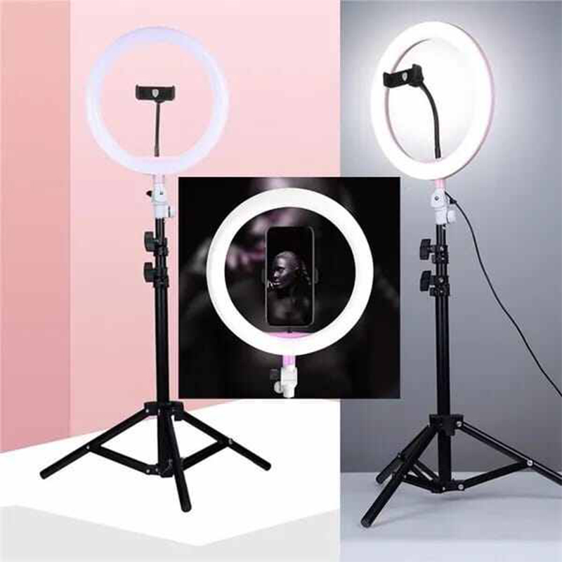 Picture of 12.inches Ring Light Photo Studio Camera, Video lamp with Tripod for Smartphone-Black