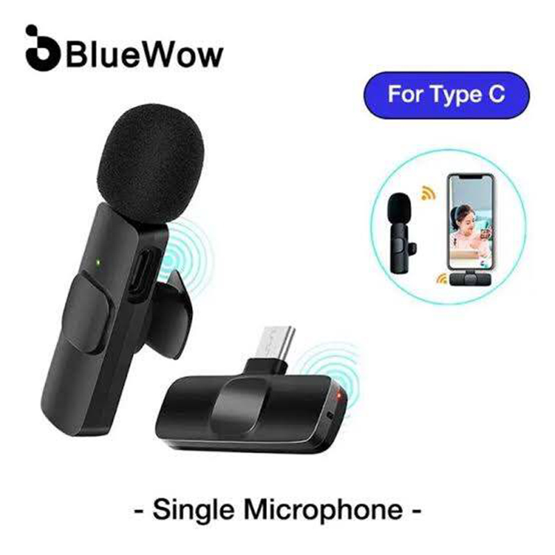 Picture of K8 Wireless Lavalier Microphone Portable Mini Mic For Type-C - Microphone - মাইক্রোফোন-Black