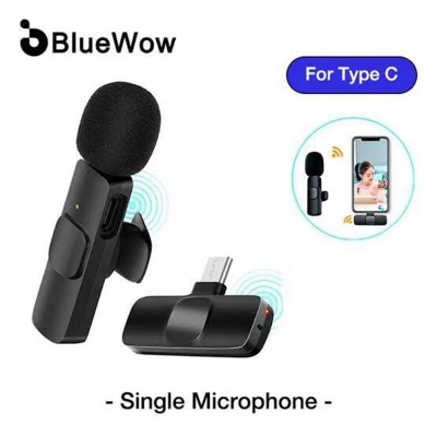 Picture of K8 Wireless Lavalier Microphone Portable Mini Mic For Type-C - Microphone - মাইক্রোফোন-Black