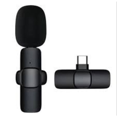 Picture of K8 Wireless Lavalier Microphone Portable Mini Mic For Type-C - Microphone - মাইক্রোফোন-Black