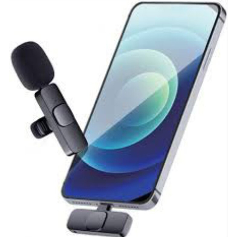 Picture of K8 Wireless Lavalier Microphone Portable Mini Mic For Type-C - Microphone - মাইক্রোফোন-Black