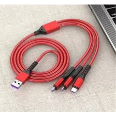 Picture of USB Charger Cable 3 In 1 Fast Charging USB Charger Cable / Fast Charging Data Transfer/Compatible with Micro USB, USB-C/Type-C Devices-Multicolor