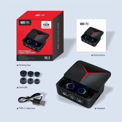 Picture of M90 Pro TWS Earphones HD Voice, Noise Cancelling, Bluetooth Earbuds - Elevate Your Audio with Unparalleled Sound Experience-Black