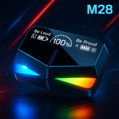 Picture of M28 TWS Gaming Headset Bluetooth 5.1V 45Ms Low Latency Wireless Earphone with Stereo Bluetooth Headphones Gamer Earbuds-Black