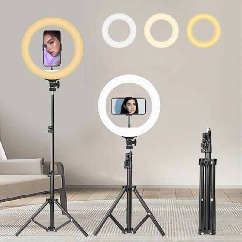 Picture of Ring 10 inchi Light Photo Studio Camera, Video lamp with Tripod for Smartphone-Black
