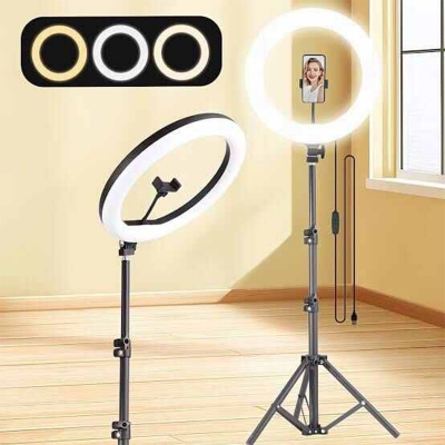 Picture of Ring 10 inchi Light Photo Studio Camera, Video lamp with Tripod for Smartphone-Black