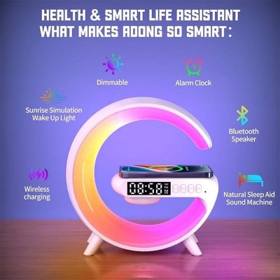 Picture of G63 Atmosphere RGB Light Bluetooth Speaker With Wireless Charging-Multicolor