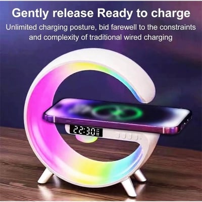 Picture of G63 Atmosphere RGB Light Bluetooth Speaker With Wireless Charging-Multicolor