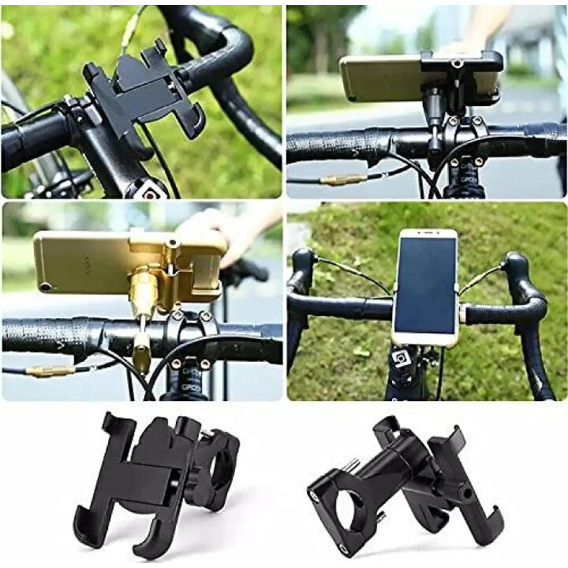 Picture of Metal Bike Mobile Holder For mobile phone bracket motorcycle bicycle takeaway rider -Black Easy to Use and Maintain C1-Black