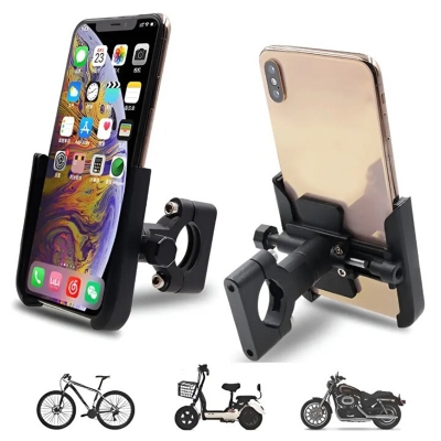 Picture of Metal Bike Mobile Holder For mobile phone bracket motorcycle bicycle takeaway rider -Black Easy to Use and Maintain C1-Black