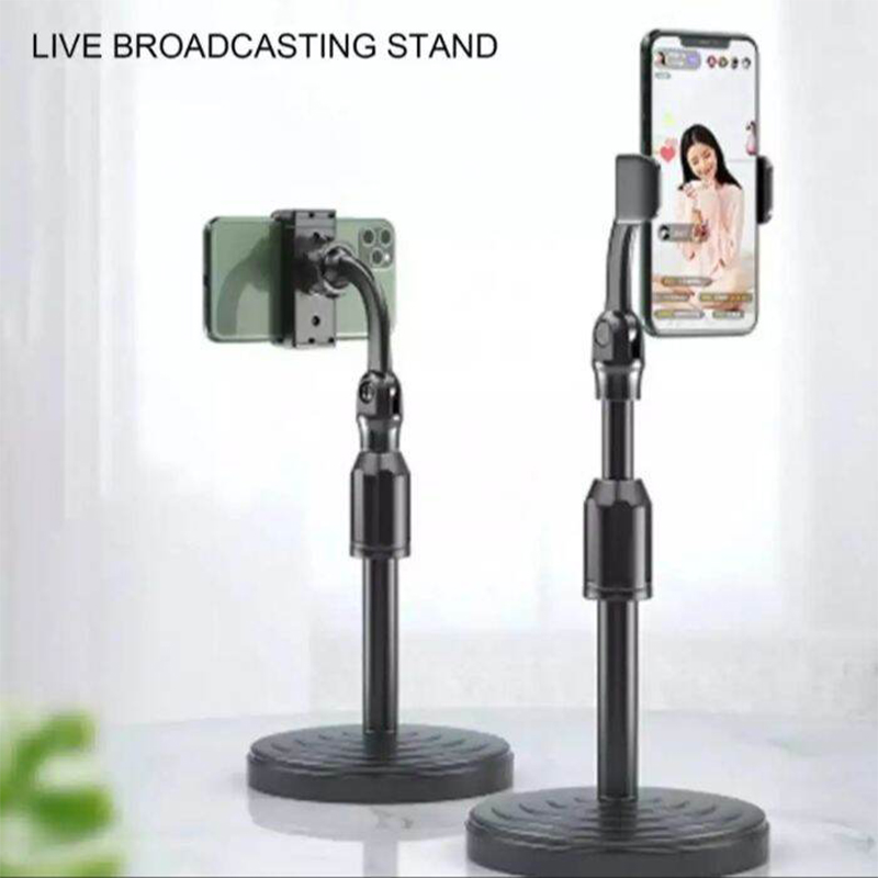 Picture of Desktop Mobile Phone Holder Stand 360 Rotate For Live Streaming Shoot Youtube Tiktok Video Round Base Smartphone-Black