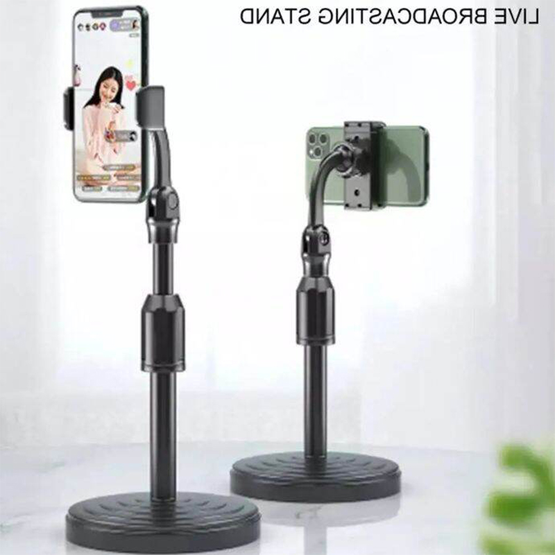 Picture of Desktop Mobile Phone Holder Stand 360 Rotate For Live Streaming Shoot Youtube Tiktok Video Round Base Smartphone-Black