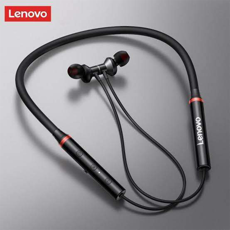 Picture of Lenovo HE05x Upgraded Version Bluetooth 5.0 IPX5 Waterproof Neckband Wireless Earphone- stir shop-Black