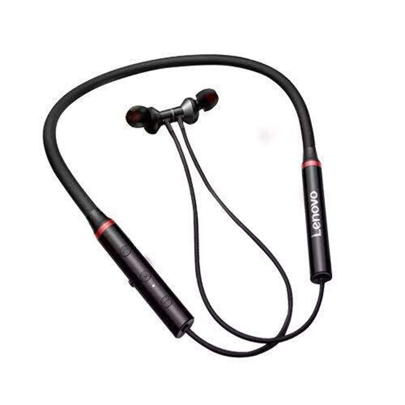 Picture of Lenovo HE05x Upgraded Version Bluetooth 5.0 IPX5 Waterproof Neckband Wireless Earphone- stir shop-Black