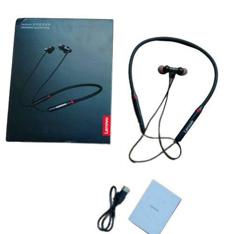 Picture of Lenovo HE05x Upgraded Version Bluetooth 5.0 IPX5 Waterproof Neckband Wireless Earphone- stir shop-Black
