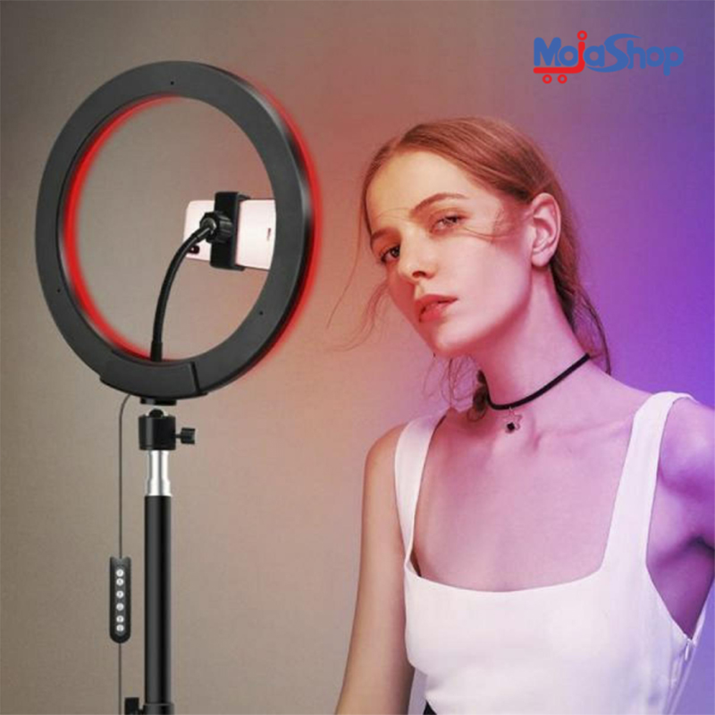 Picture of 12" RGB LED Soft Ring Light with 7Fit Stand With Universal USB Plug Interface for Photography Makeup YouTube Video Shooting-Multicolor